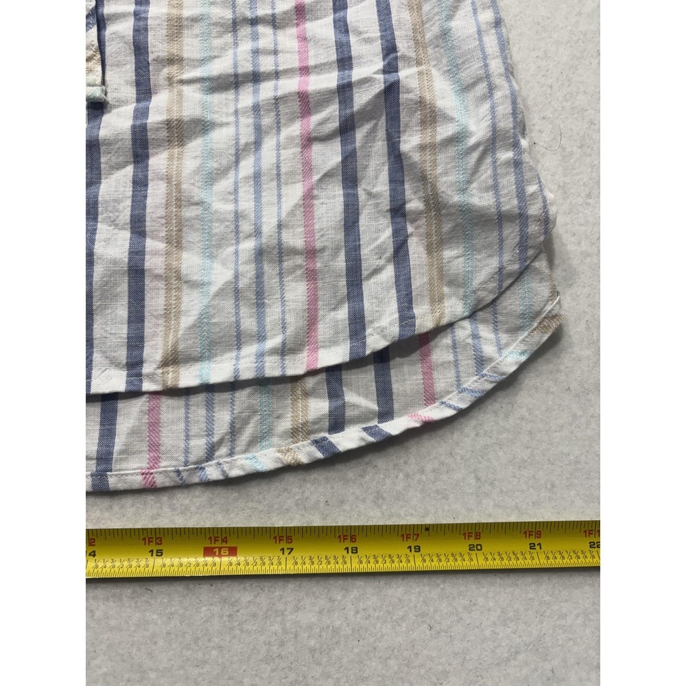 Time And Tru Womens M Multicolor Stripe Sleeveless Button Shirt Dress - Picture 8 of 10